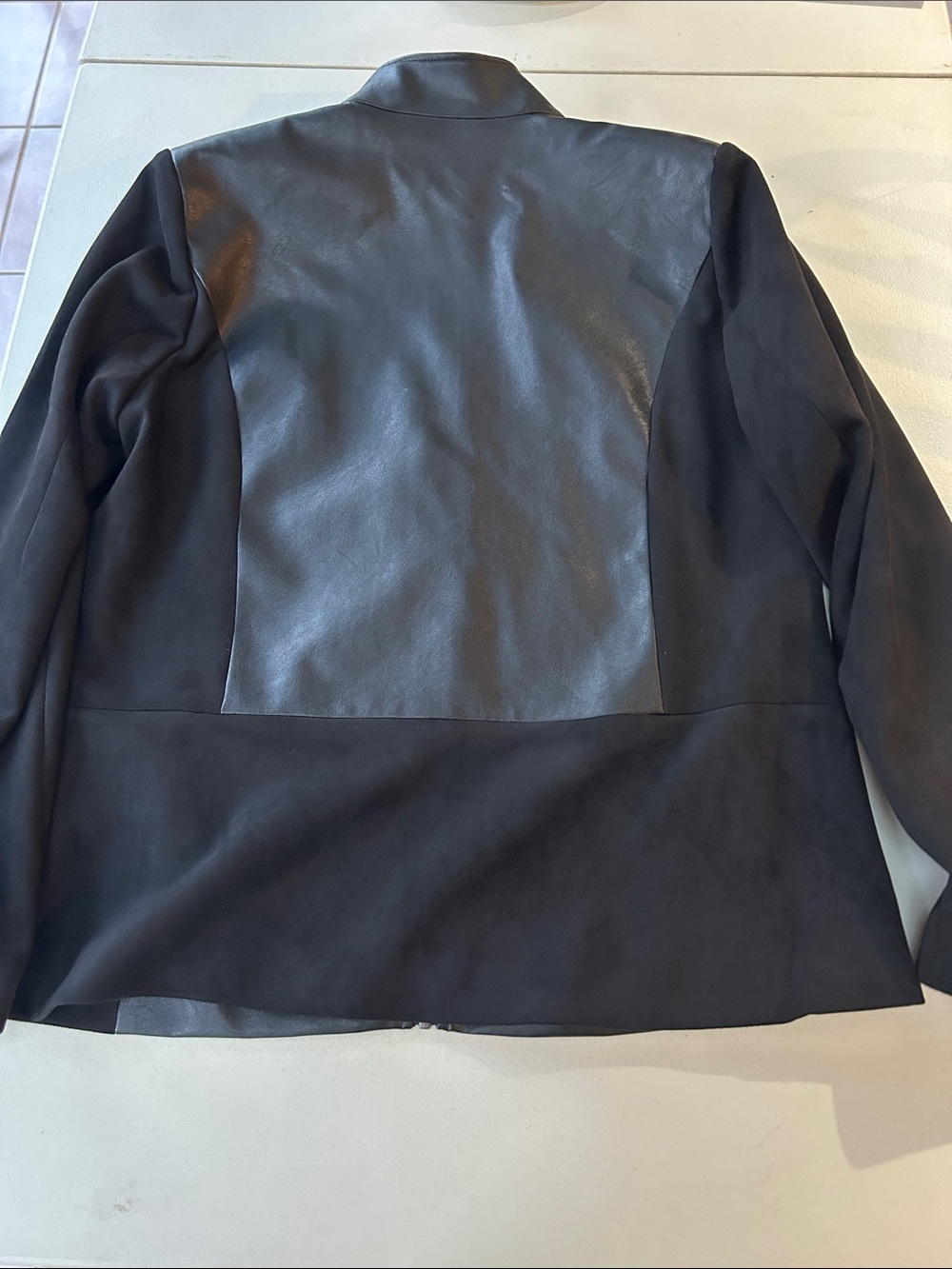 Belle by Kim Gravel Black Mixed-Material Bomber Jacket - Picture 6 of 6
